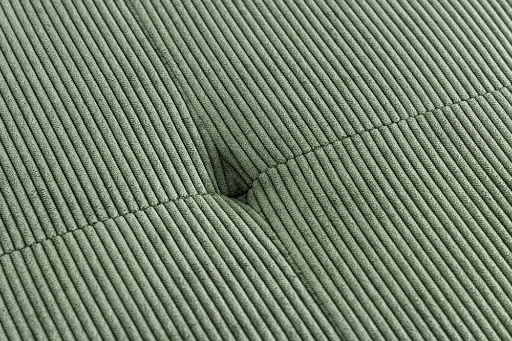 Design Sitzbank BOUTIQUE 100cm grün Cord schwarze Metallbeine