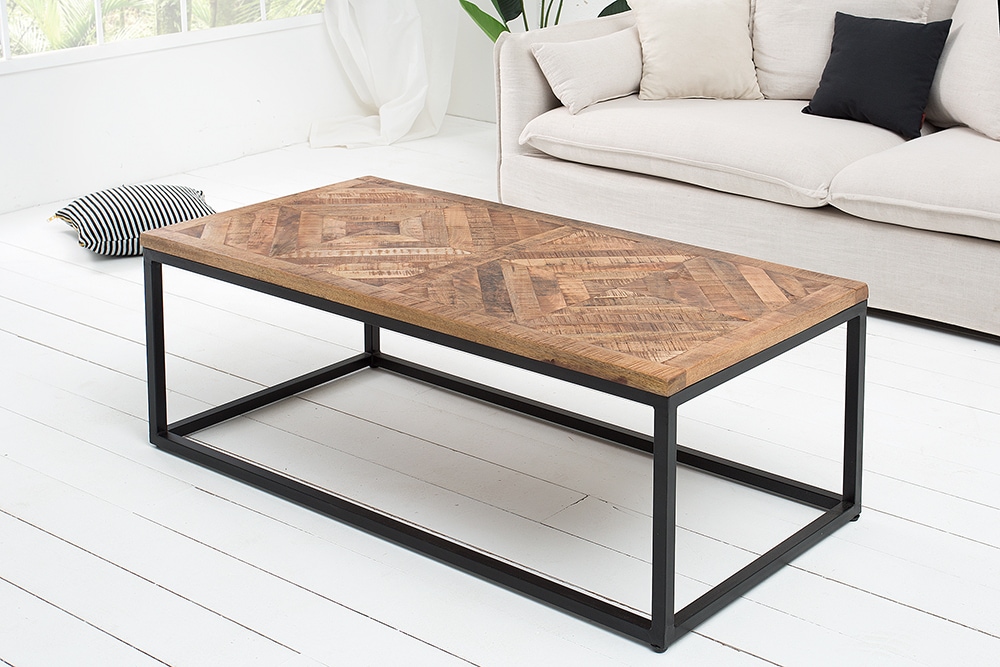 Massiver Couchtisch INFINITY HOME 100cm Mangoholz Industrial Design