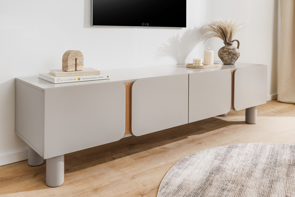 TV-Lowboard COSMO 180cm kaschmir beige Eiche Soft Close Stauraum