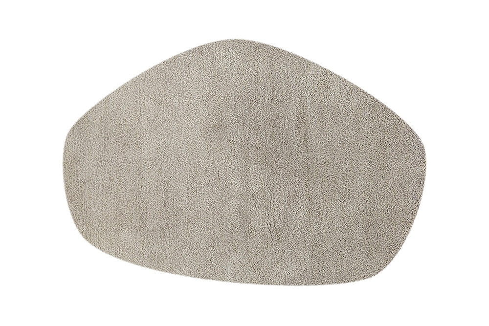 Design Teppich ORGANIC 180x120cm taupe Hochflor Indoor-Teppich organische Form