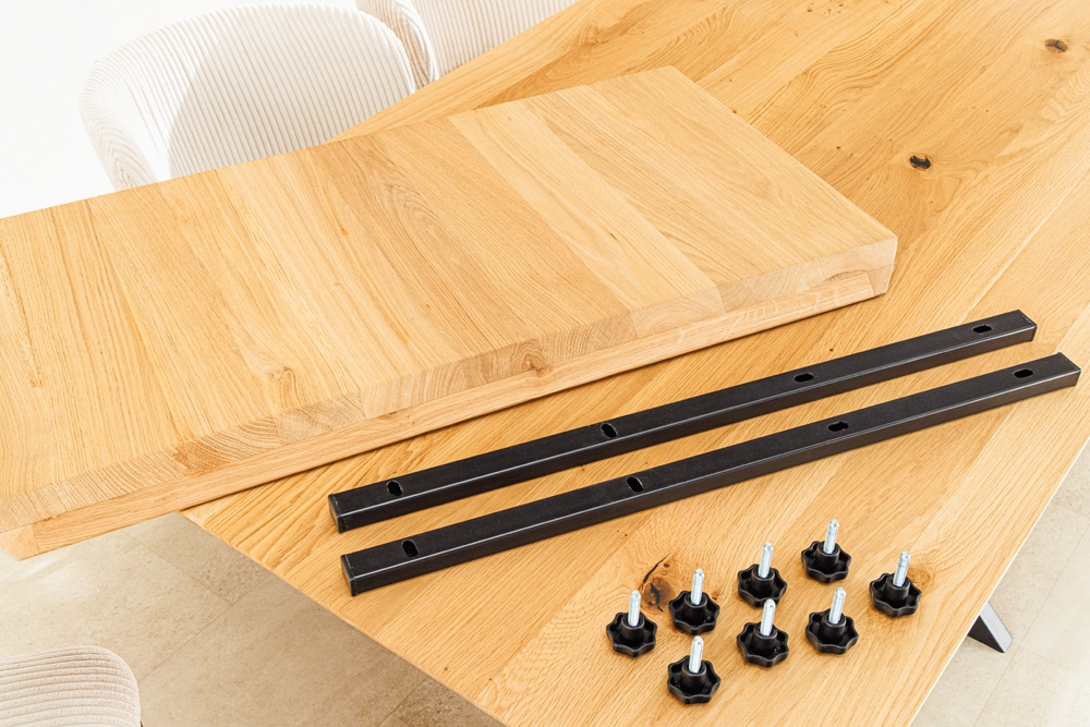 2er Set Ansteckplatten WILD OAK 50cm natur Wildeiche Verlängerung Schweizer Kante