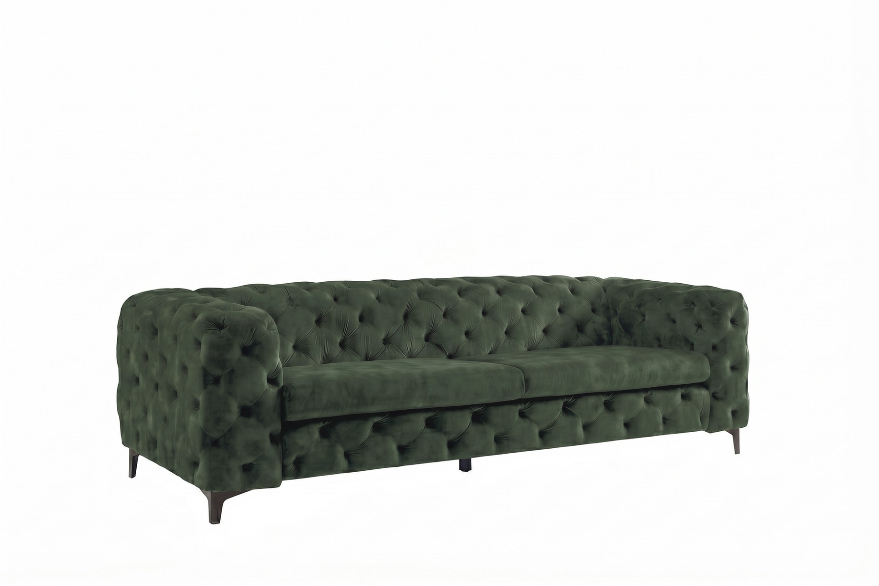 Chesterfield Sofa MODERN BAROCK 235cm grün Samt 3-Sitzer Couch Federkern