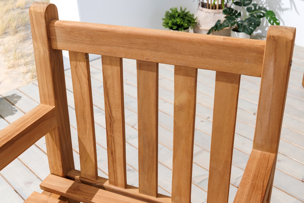 Massiver Gartenstuhl EMPIRE TEAK natur Teakholz Outdoor
