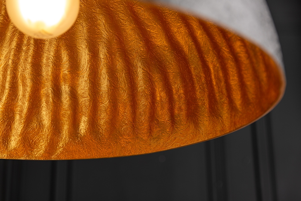 Elegante Design Hängeleuchte GLOW 50cm schwarz gold Hängelampe