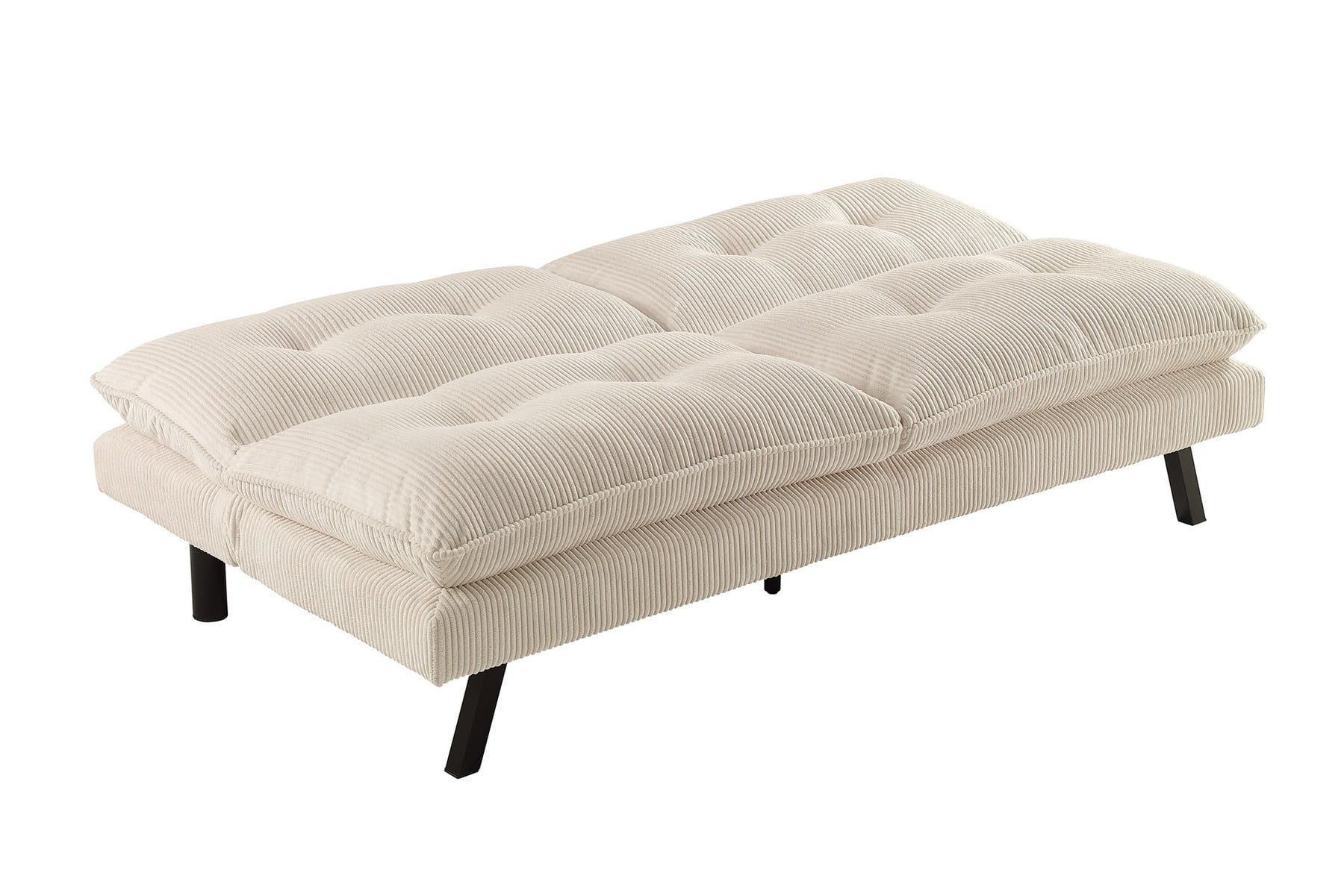 Modernes Schlafsofa COCOONING 190cm beige Cord 3-Sitzer Couch
