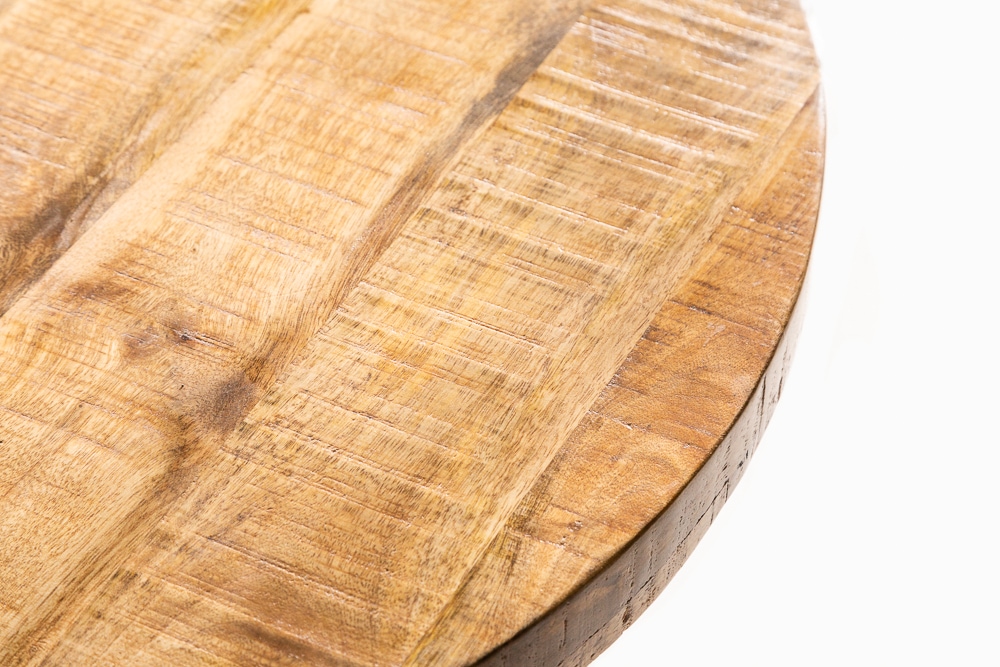 Massiver Esstisch IRON CRAFT 80cm rund natur Mangoholz