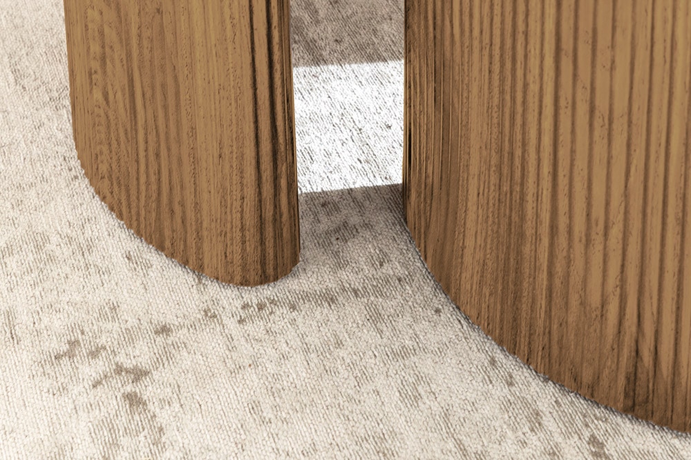2er Set Couchtische OSAKA 120cm weiß Marmor Keramik natur Eiche