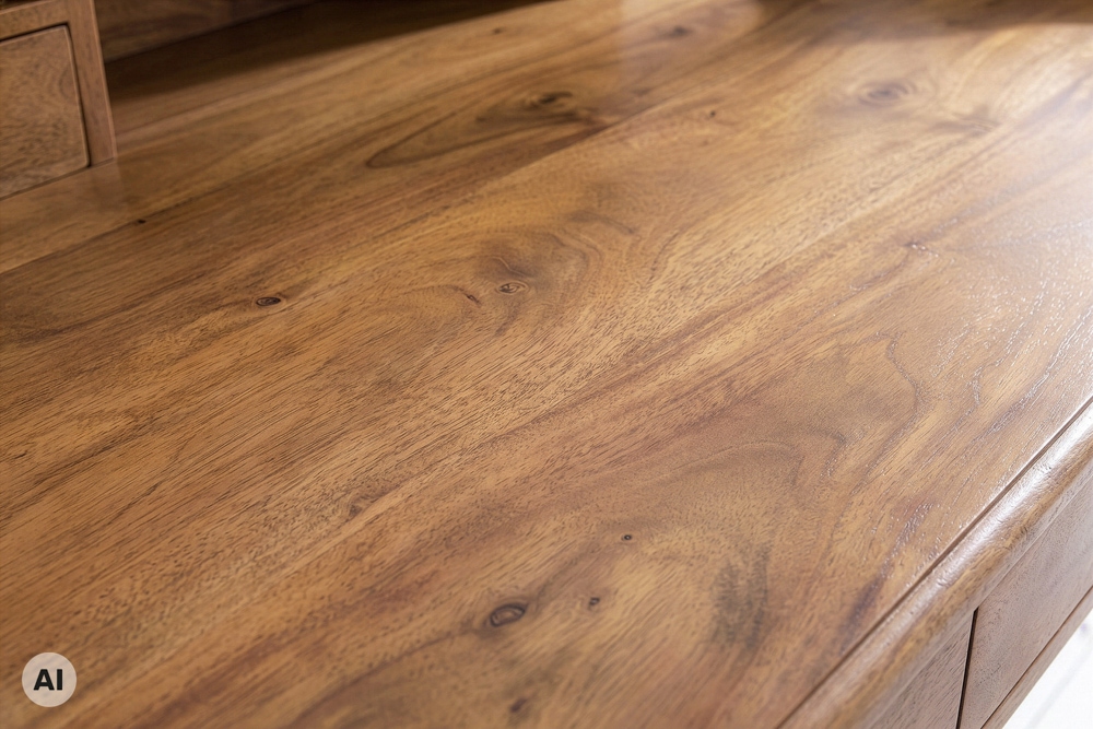 Design Sekretär HEMINGWAY L 115cm braun Mangoholz honey finish Schreibtisch