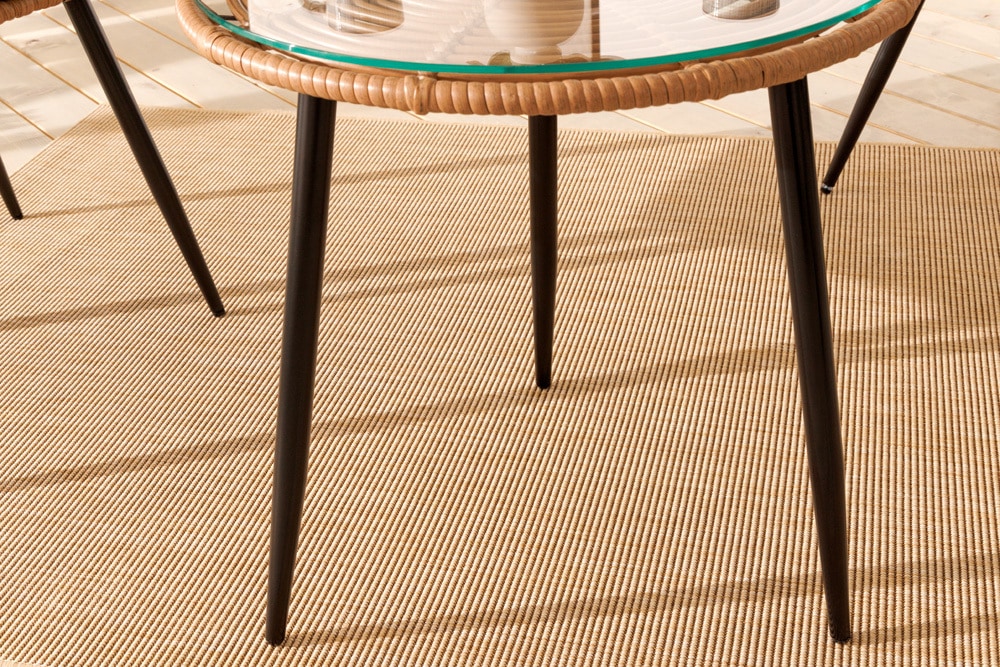 In- und Outdoor Bistro Balkon-Set PARIS braun Polyrattan Sitzgruppe wetterfest mit Tisch