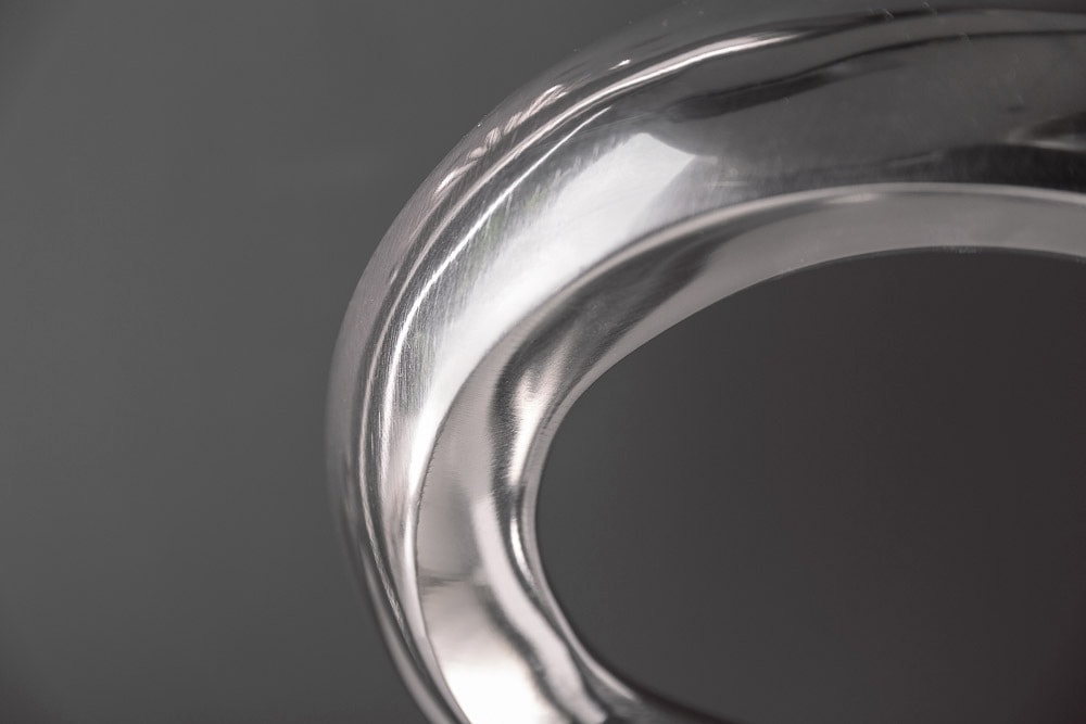 Moderne Vase WAVE XL 106cm silber Aluminium poliert Dekoration