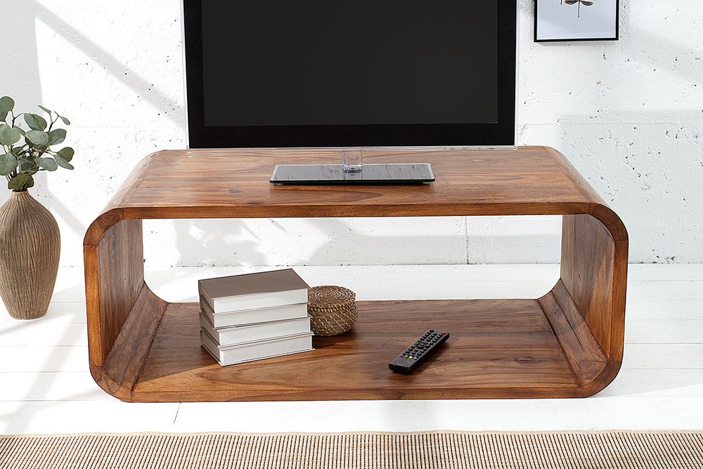 Massivholz Couchtisch CUBUS 100cm braun Sheesham stone finish TV-Board handemade Massivholz Couchtisch CUBUS 100cm braun Sheesham stone finish TV-Board handemade