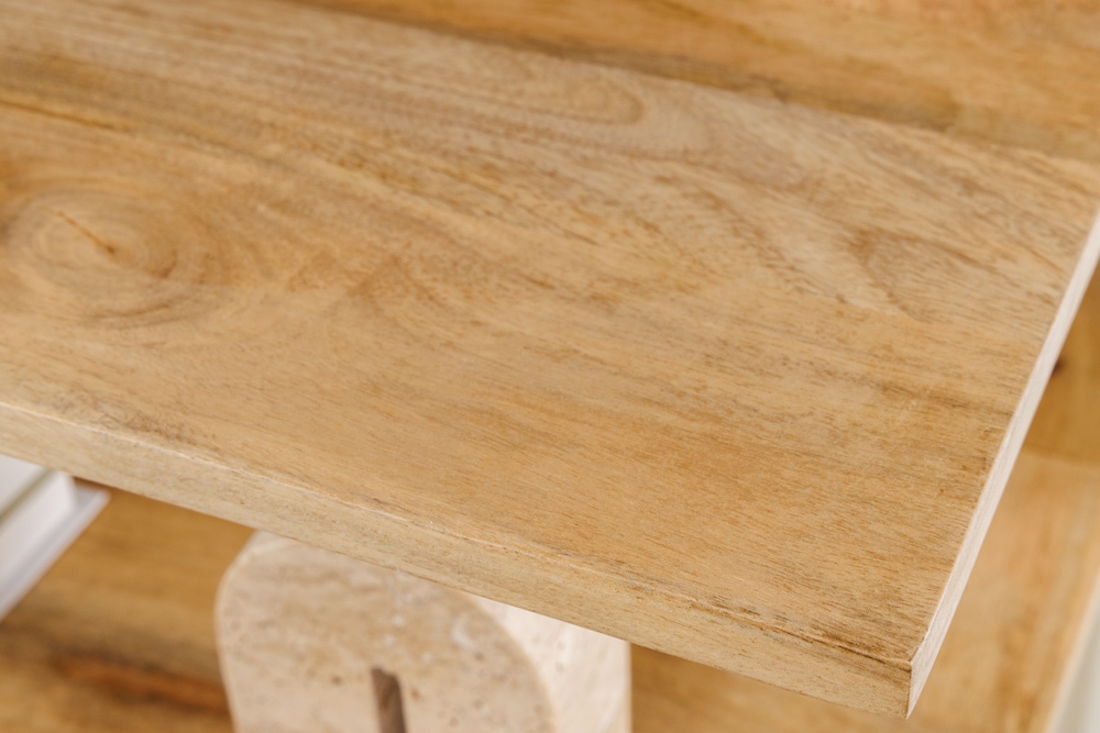 Massives 3er Set Wandregale SURREAL 65cm natur Außenecke Mangoholz