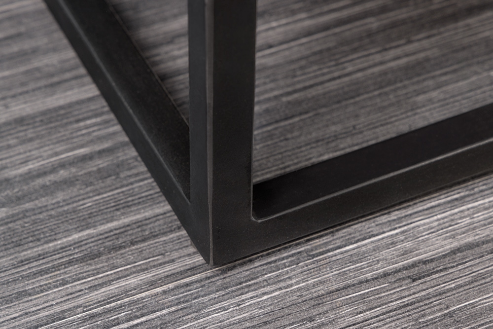 Handgefertigtes Sideboard CROCO 180cm grau schwarz Mangoholz mit 3D Schnitzereien massiv Metall