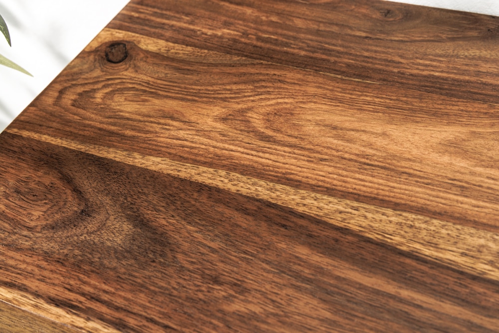Massives Wandregal PURE 60cm braun stone finish Sheeshamholz Steckregal