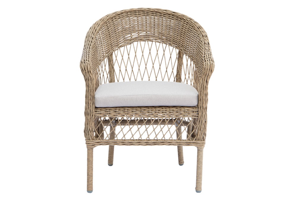 In- und Outdoor Garten-Set ELYSEE natur taupe Polyrattan Aluminium inkl. Tisch Kissen