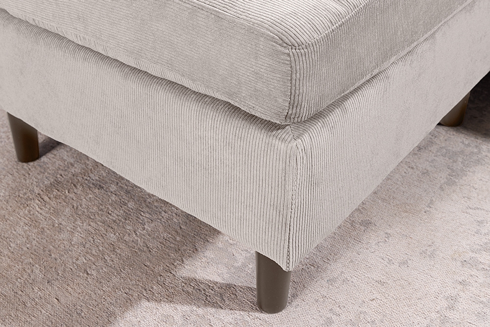 Modernes Ecksofa STOCKHOLM 220cm hellgrau Cordstoff Federkern 3-Sitzer-Sofa