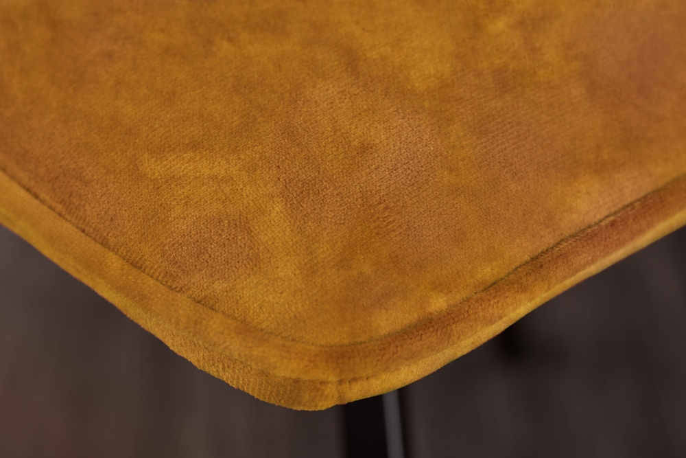 Retro Stuhl AMSTERDAM CHAIR senfgelb Samt Designklassiker