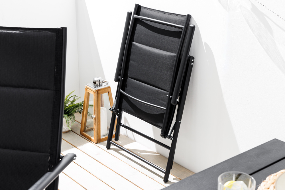Outdoor Gartenstuhl COMFORT LINE anthrazit zusammenklappbar wetterfest Hochlehner