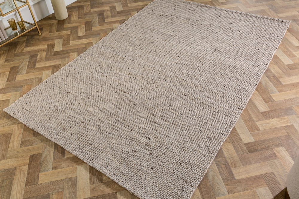 Design Teppich WOOL 240x160cm silbergrau aus Wolle