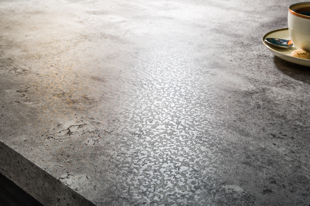 Moderner Esstisch LOFT 160cm grau Beton-Design schwarze Metallbeine Kufengestell Industrial
