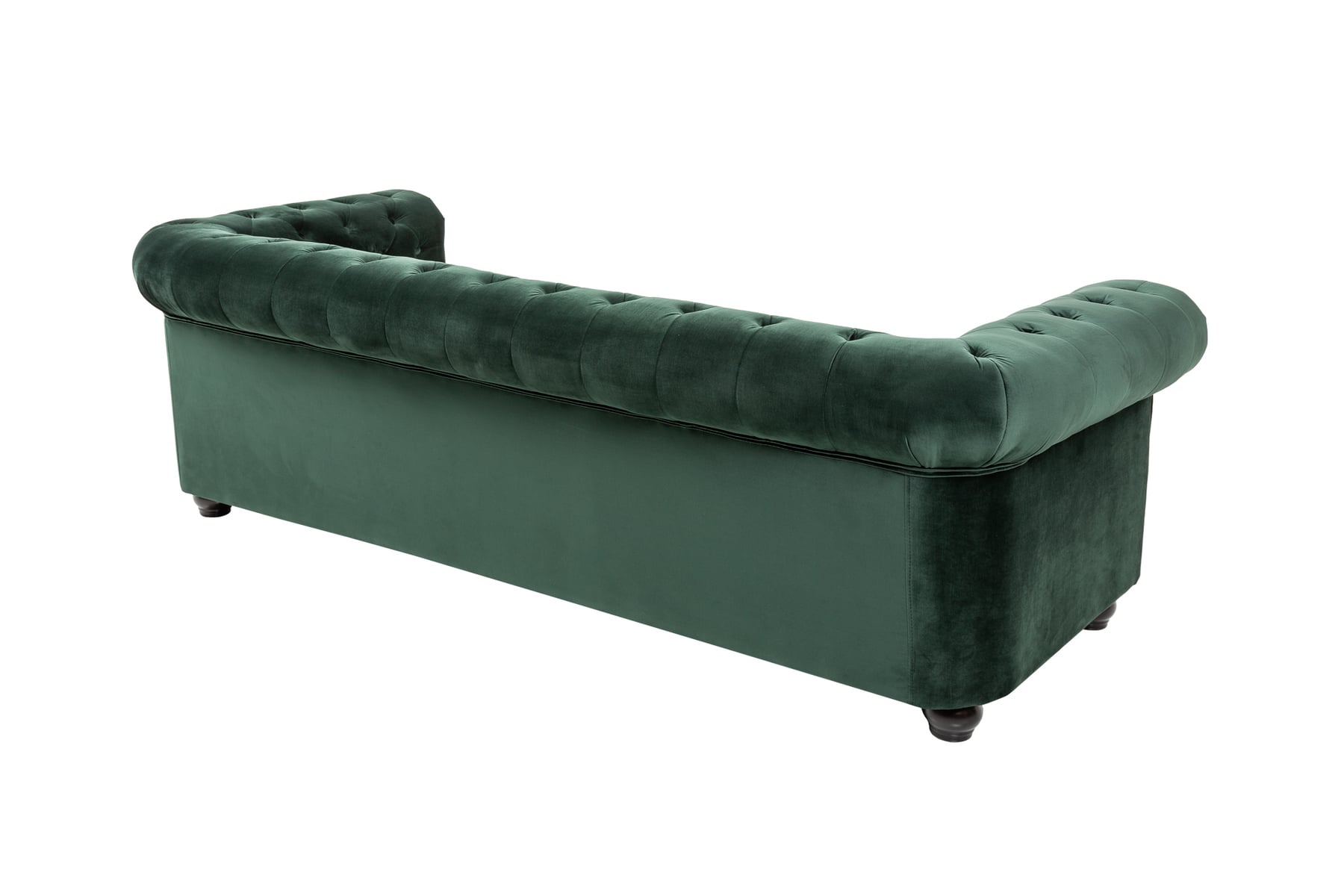 Chesterfield 3-Sitzer Sofa 205cm flaschengrün Samt Federkern Knopfheftung