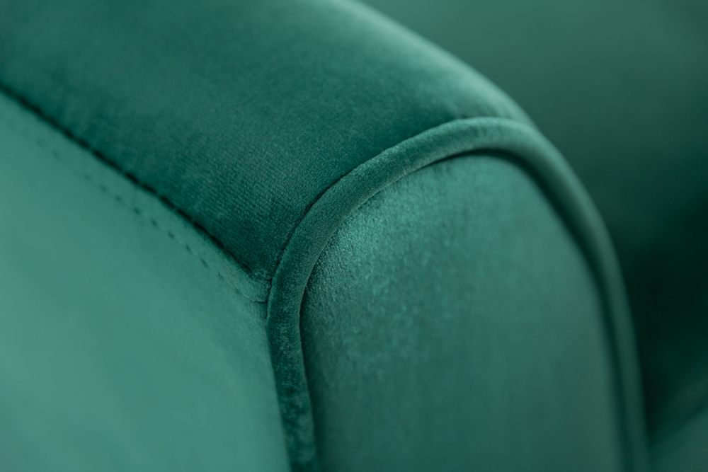 Elegante Sitzbank SCARLETT 90cm smaragdgrün Samt mit Armlehnen