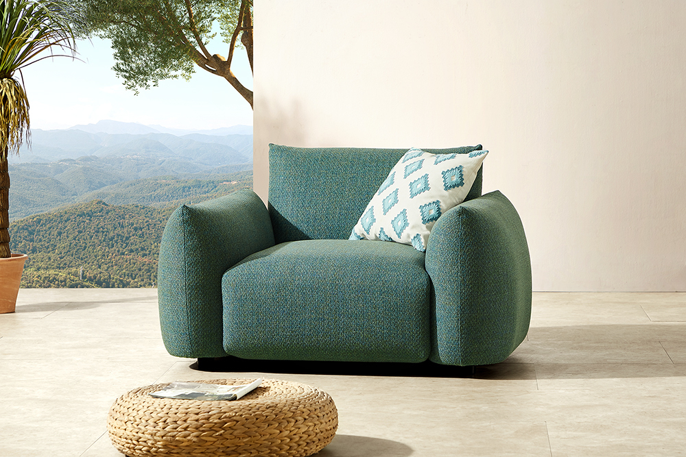 In- und Outdoor Gartensessel SEAHAWK türkis Aluminium Olefin 1-Sitzer Sofa wetterfest