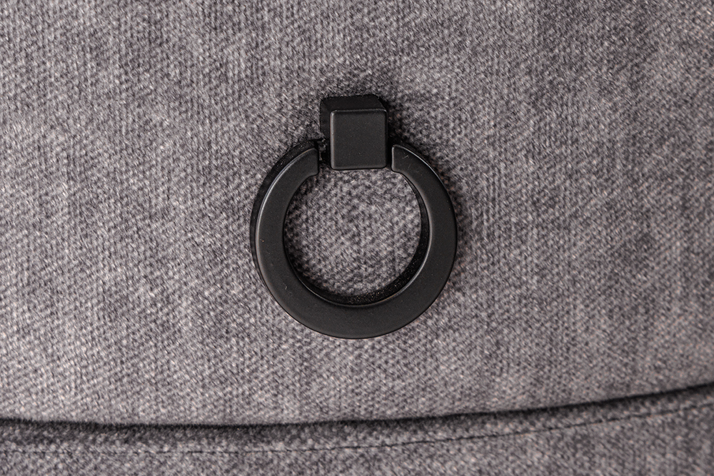 Nachttisch SIGNUM 55cm oval grau Vogue Seiden Samtstoff inkl. Beleuchtung Schubladen