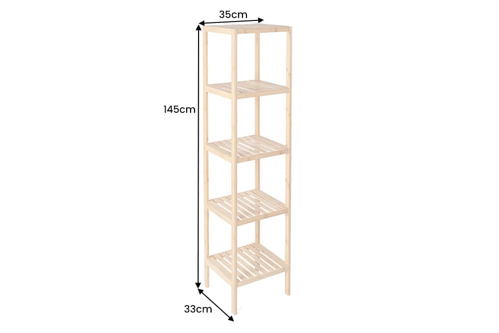 Design Regal LAGOON SPA 145cm Bambusholz vier Fächer Badregal