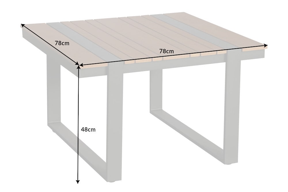 Moderner Gartentisch TAMPA LOUNGE 80cm anthrazit Aluminium wetterfest Outdoor Balkontisch