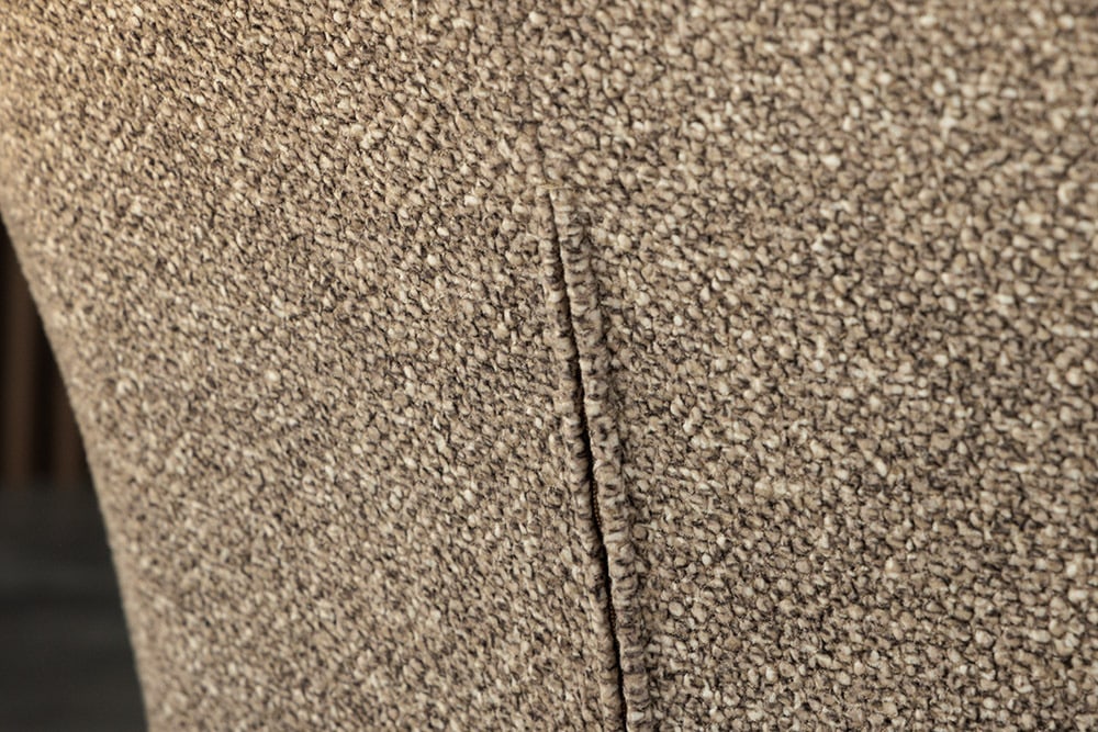 Design Stuhl LIVORNO taupe Strukturstoff schwarz Massivholz drehbar Auto-Return-Funktion