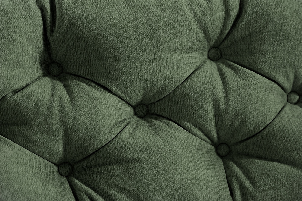 Modernes Ecksofa MARRAKESCH 265cm grün Samt 3-Sitzer inkl. Kissen Ottomane rechts