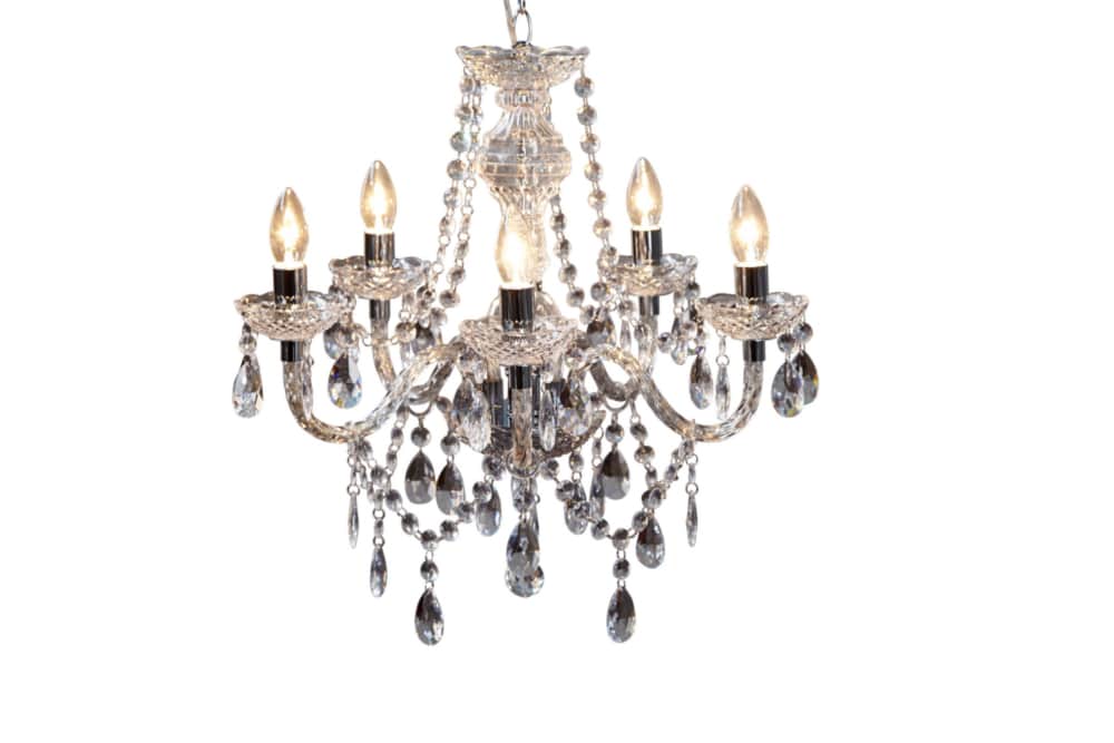 Eleganter Kronleuchter CRYSTAL 55cm klar Acryl 5-armig Lüster