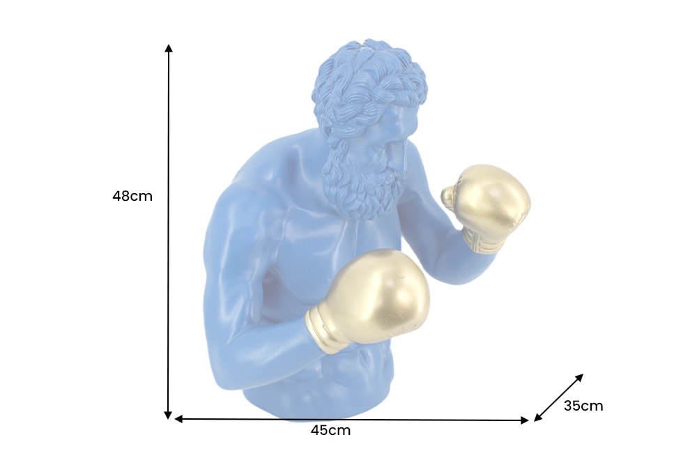 Einzigartige Statue BOXER 50cm blau gold handmade Skulptur Deko-Figur » Jetzt kaufen