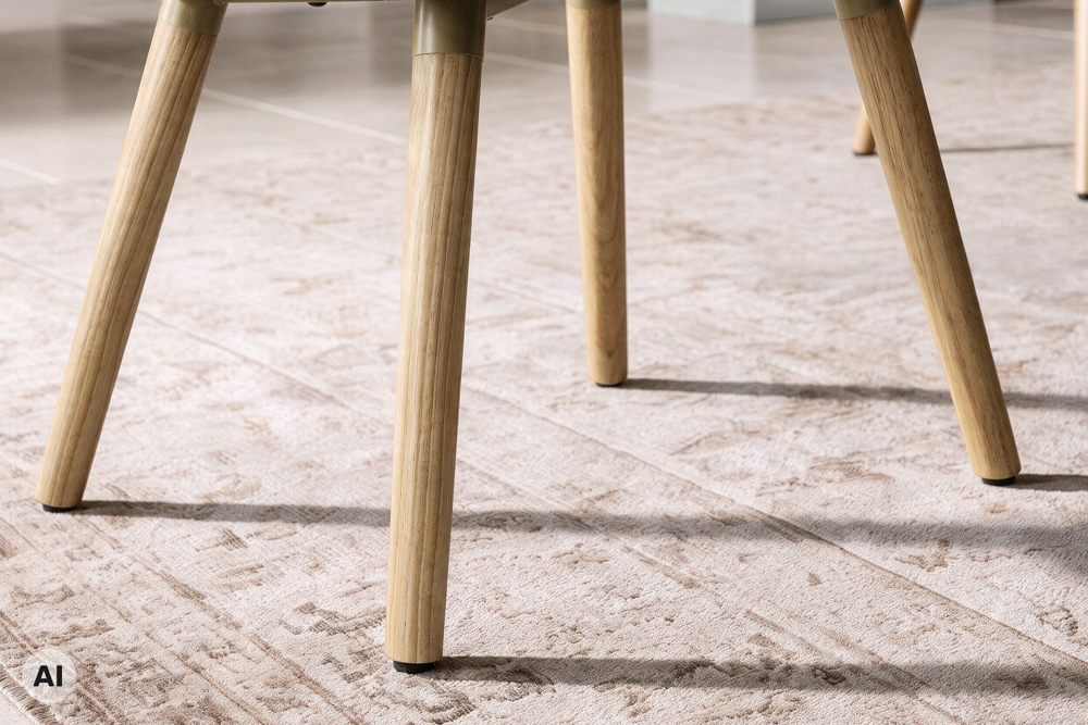 Nordischer Stuhl SCANDINAVIA MEISTERSTÜCK petrol Strukturstoff Massivholzbeine