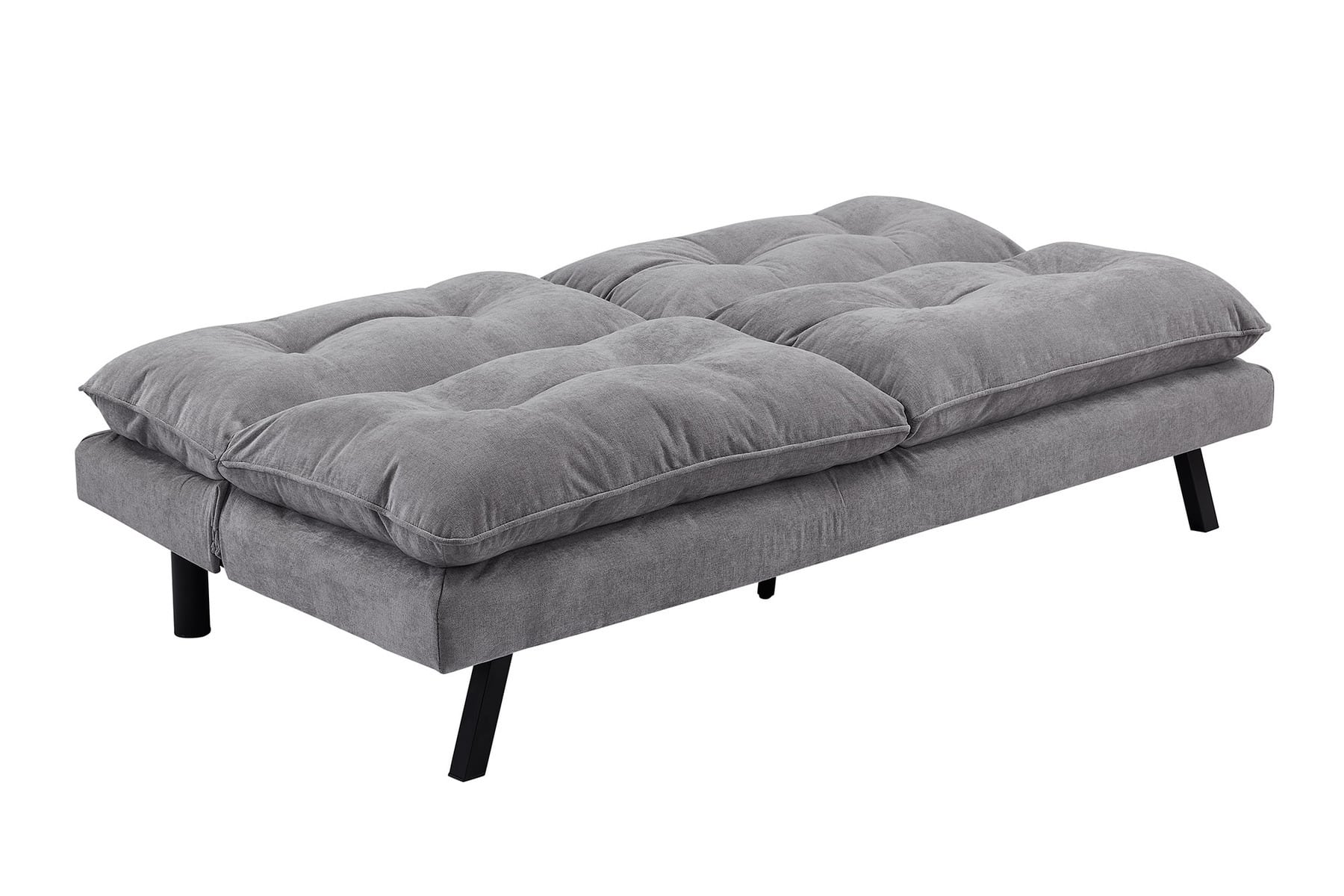 Modernes Schlafsofa COCOONING 190cm grau Chenillestoff 3-Sitzer Couch