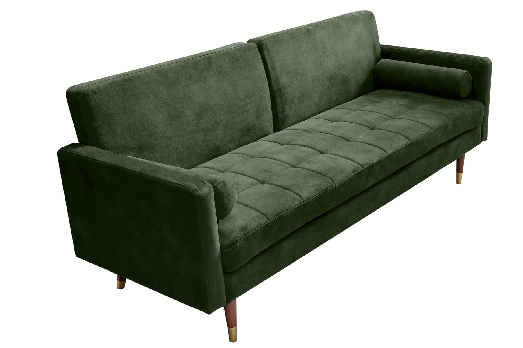 Modernes Schlafsofa COUTURE 200cm grün Microvelours 3-Sitzer Couch mit Schlaffunktion