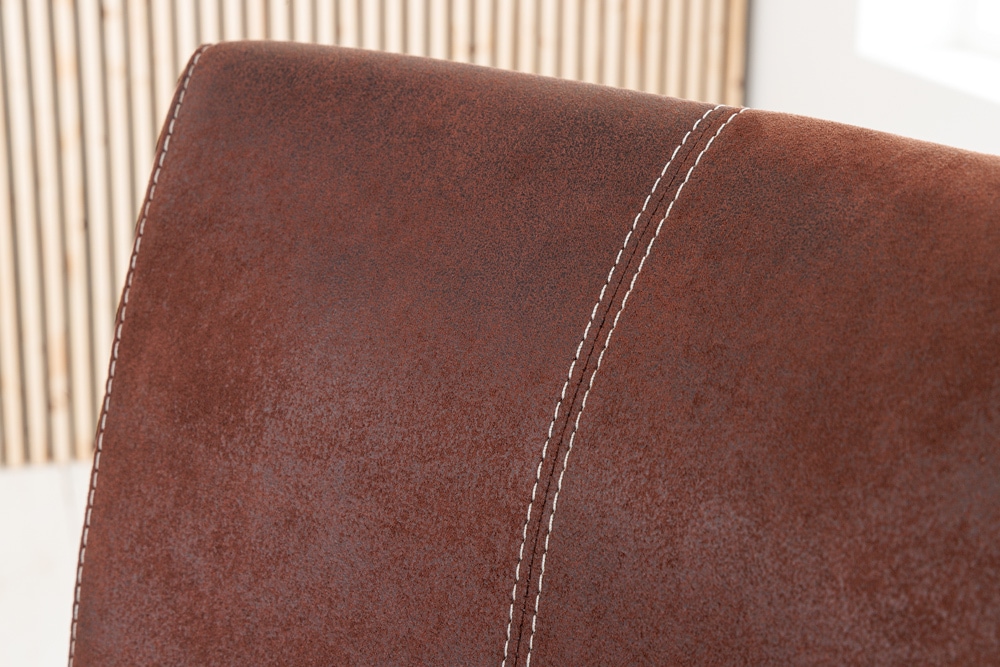 Freischwinger Stuhl SAMSON dark coffee Edelstahlrahmen mit Komfortgriff