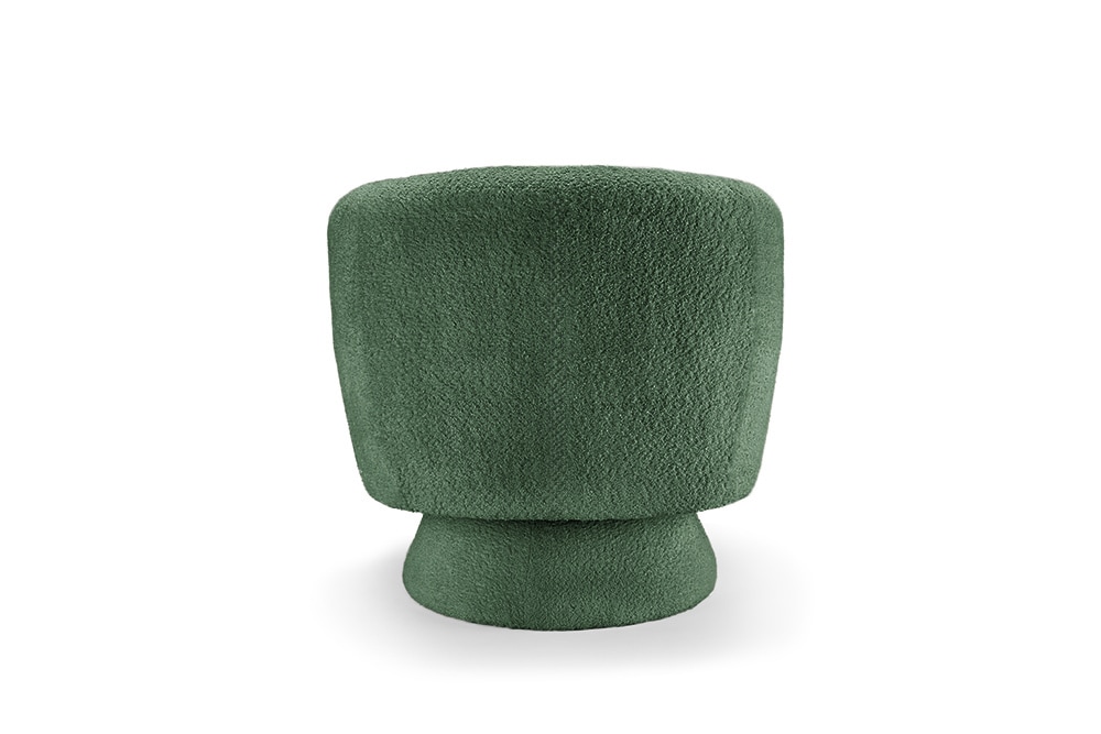 Drehbarer Design Sessel BOSSA NOVA 80cm moosgrün Bouclé