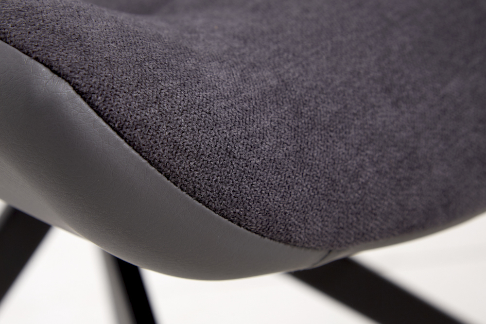 Design Stuhl DIVANI dunkelgrau Metallgestell schwarz im Retro Stil