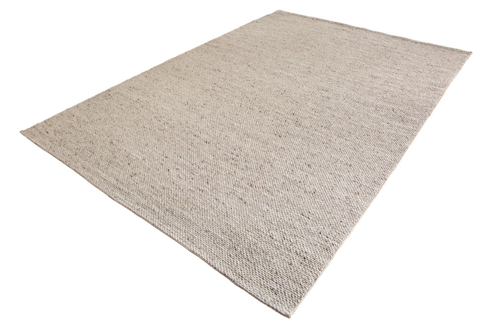Design Teppich WOOL XXL 350x240cm silbergrau aus Wolle