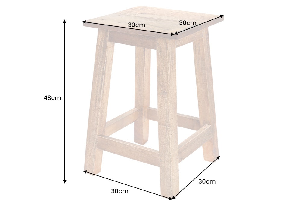 Massivholz Hocker JAKARTA 50cm recycelt Beistelltisch Sitzhocker