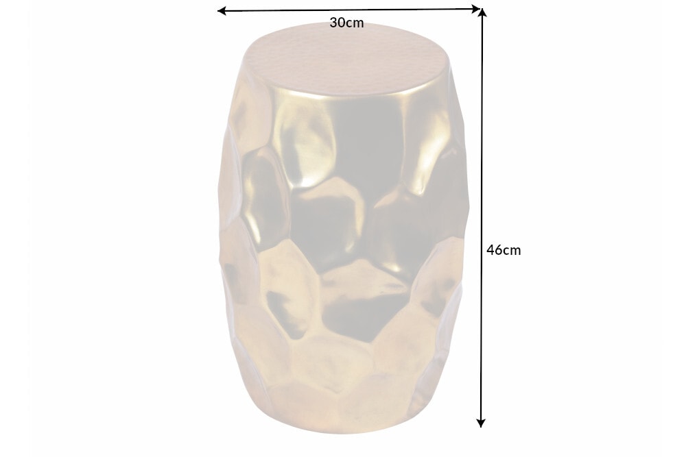 Handgefertigter Beistelltisch ORGANIC ORIENT 50cm gold Metall Hammerschlag Design rund