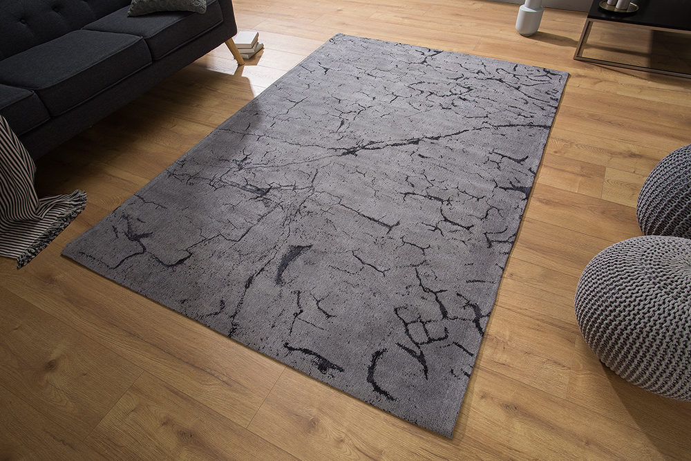 Design Teppich FIRE & EARTH 240x160cm grau Baumwolle