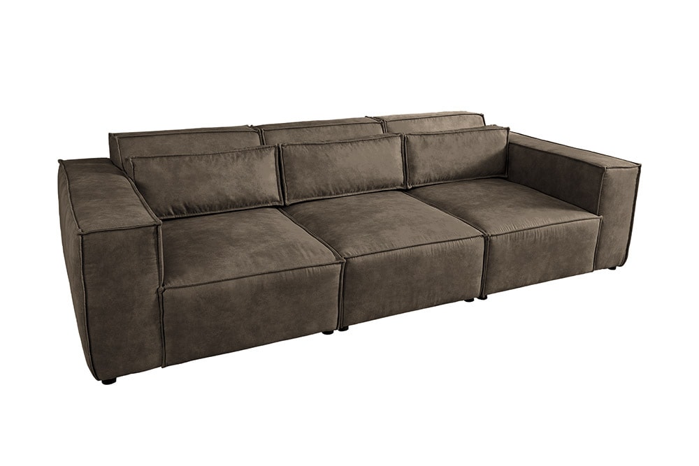 Design 3-Sitzer Sofa BOSSA NOVA 260cm antik taupe Microfaser Couch Wohnzimmer