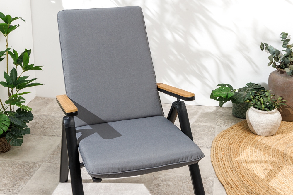 Outdoor Sitzkissen COMFORT LINE 50x122cm anthrazit für Hochlehner-Stuhl Polsterauflage