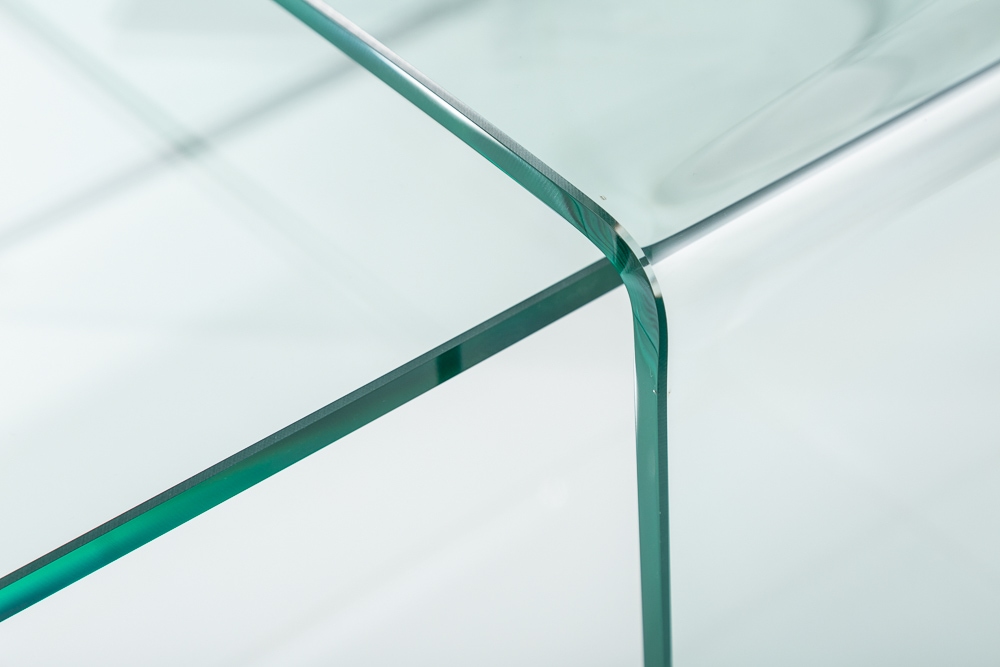Hochwertiges 2er Set Glas Couchtisch FANTOME 100cm transparent