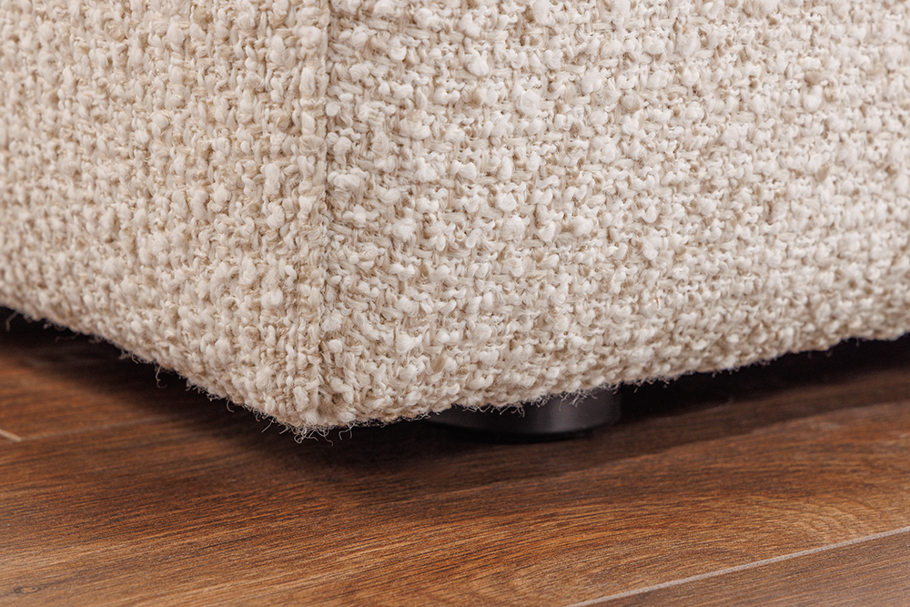 4-Sitzer Sofa SIXTH SENSE 245cm beige Bouclé-Strickstoff mit Nosagfederung und Daunenfedern