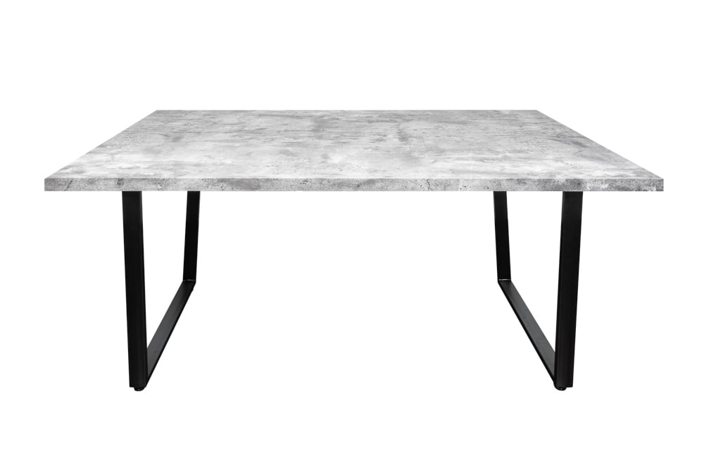 Moderner Esstisch LOFT 160cm grau Beton-Design schwarze Metallbeine Kufengestell Industrial