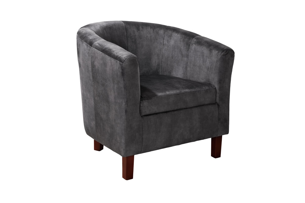 Design Lounge Sessel HEMINGWAY dunkelgrau Samt Armlehnen Cocktailsessel